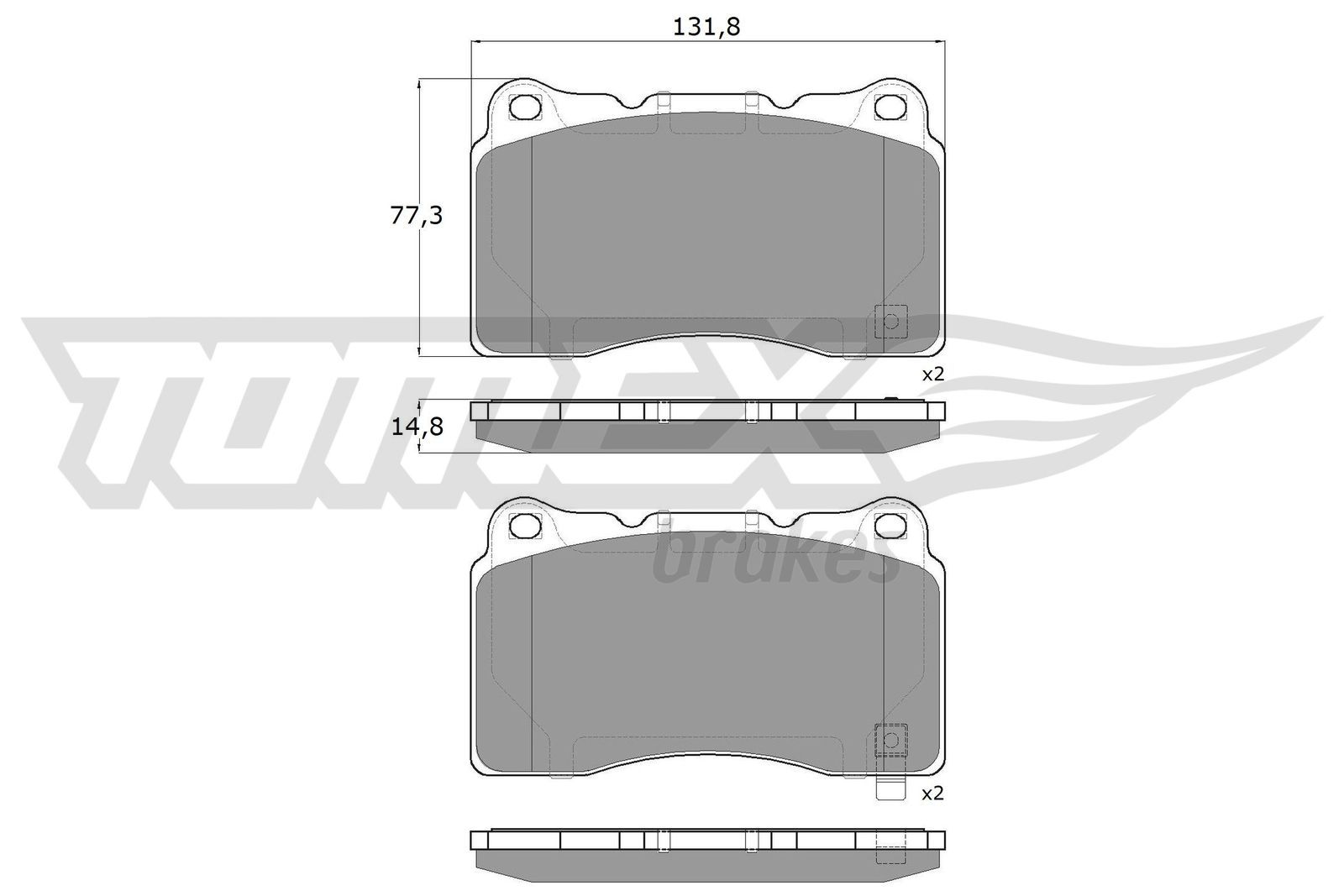 Obrázok Sada brzdových platničiek kotúčovej brzdy TOMEX Brakes  TX1796